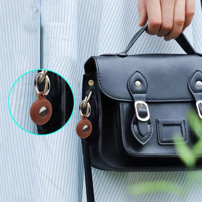 Funda protectora a prueba de golpes de silicona antiarañazos hueca de doble cara con lazo de gancho para llavero