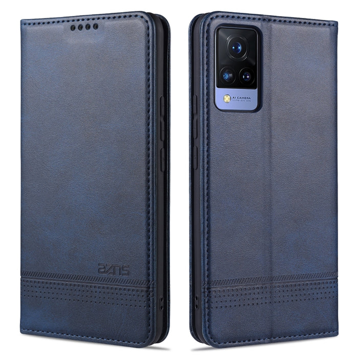 AZNS Estuche de cuero con tapa horizontal con textura de becerro magnético con ranuras para tarjetas y soporte y billetera, For vivo 21, For Xiaomi Redmi Note 10 5G, For Xiaomi Poco M3 Pro 5G