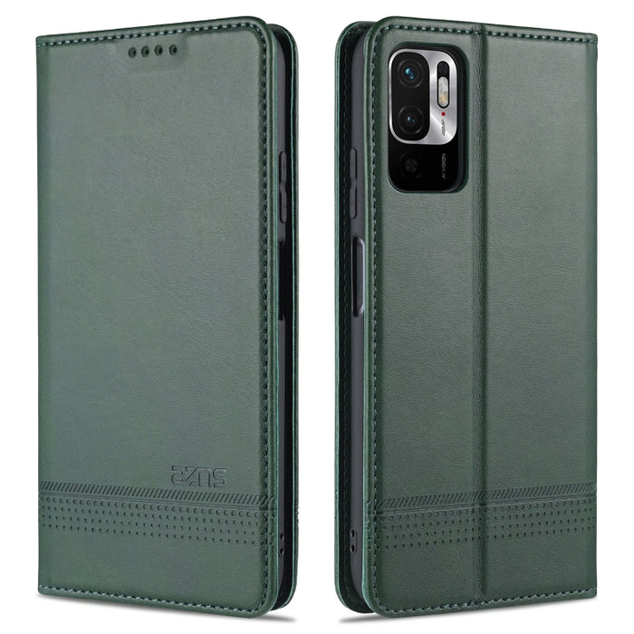 AZNS Estuche de cuero con tapa horizontal con textura de becerro magnético con ranuras para tarjetas y soporte y billetera, For vivo 21, For Xiaomi Redmi Note 10 5G, For Xiaomi Poco M3 Pro 5G