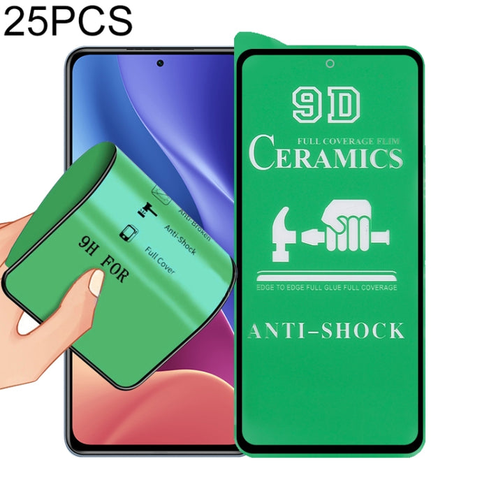 Película de cerámica con pegamento completo de pantalla completa 25 PCS 9D, For Xiaomi Redmi K40 Pro (25 PCS), For Samsung Galaxy A02s (25 PCS), For Xiaomi Mi 10i (25 PCS), For Samsung Galaxy A12 / A12 Nacho / M12 / A13 5G (25 PCS)                     ...