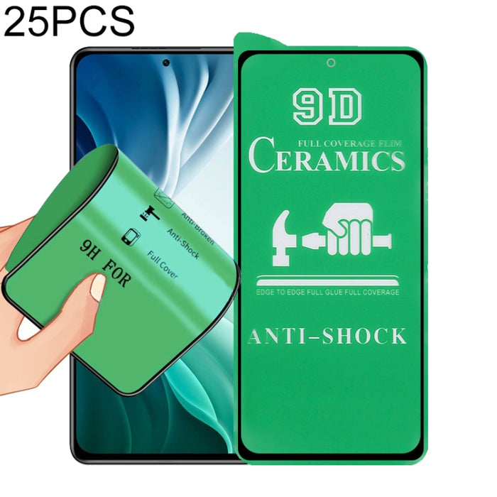 Película de cerámica con pegamento completo de pantalla completa 25 PCS 9D, For Xiaomi Redmi K40 Pro (25 PCS), For Samsung Galaxy A02s (25 PCS), For Xiaomi Mi 10i (25 PCS), For Samsung Galaxy A12 / A12 Nacho / M12 / A13 5G (25 PCS)                     ...