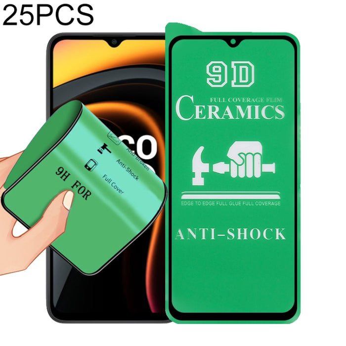 Película de cerámica con pegamento completo de pantalla completa 25 PCS 9D, For Xiaomi Redmi K40 Pro (25 PCS), For Samsung Galaxy A02s (25 PCS), For Xiaomi Mi 10i (25 PCS), For Samsung Galaxy A12 / A12 Nacho / M12 / A13 5G (25 PCS)                     ...