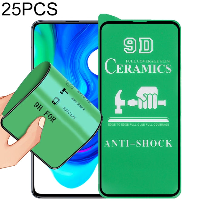 Película de cerámica con pegamento completo de pantalla completa 25 PCS 9D, For Xiaomi Redmi K40 Pro (25 PCS), For Samsung Galaxy A02s (25 PCS), For Xiaomi Mi 10i (25 PCS), For Samsung Galaxy A12 / A12 Nacho / M12 / A13 5G (25 PCS)                     ...