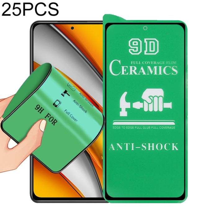 Película de cerámica con pegamento completo de pantalla completa 25 PCS 9D, For Xiaomi Redmi K40 Pro (25 PCS), For Samsung Galaxy A02s (25 PCS), For Xiaomi Mi 10i (25 PCS), For Samsung Galaxy A12 / A12 Nacho / M12 / A13 5G (25 PCS)                     ...