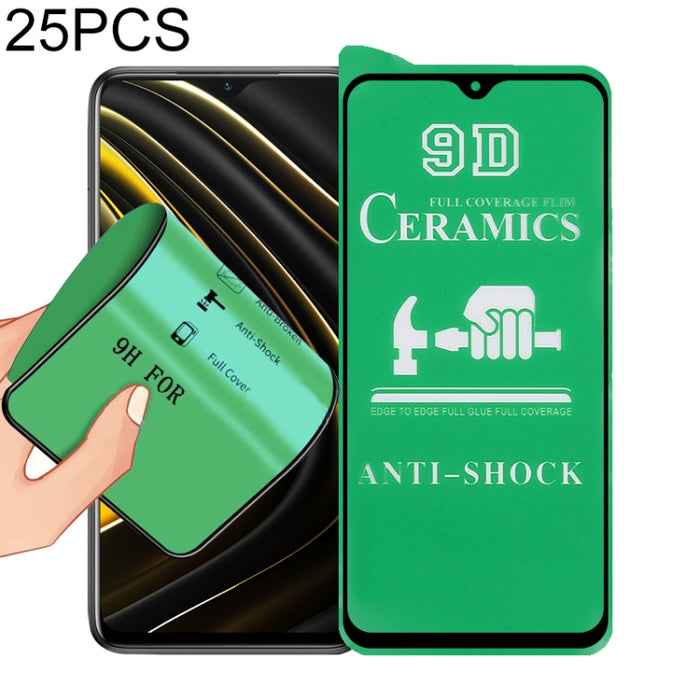 Película de cerámica con pegamento completo de pantalla completa 25 PCS 9D, For Xiaomi Redmi K40 Pro (25 PCS), For Samsung Galaxy A02s (25 PCS), For Xiaomi Mi 10i (25 PCS), For Samsung Galaxy A12 / A12 Nacho / M12 / A13 5G (25 PCS)                     ...