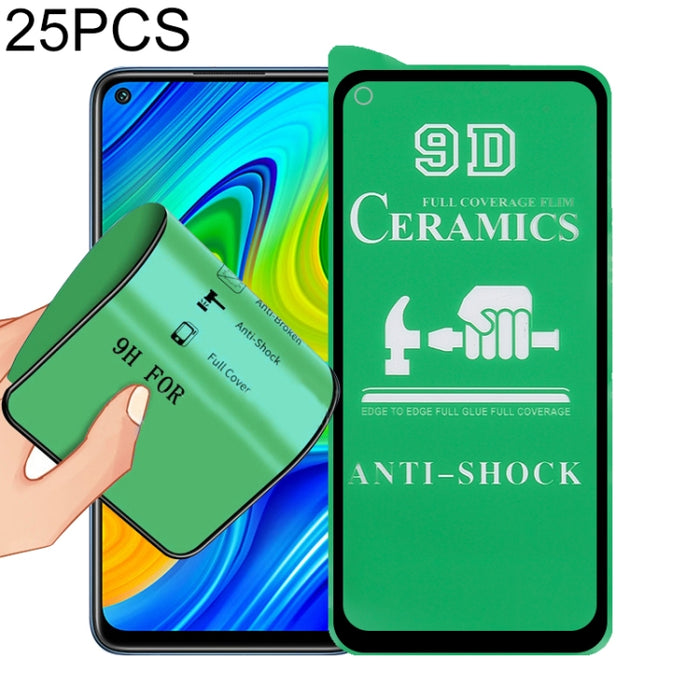 Película de cerámica con pegamento completo de pantalla completa 25 PCS 9D, For Xiaomi Redmi K40 Pro (25 PCS), For Samsung Galaxy A02s (25 PCS), For Xiaomi Mi 10i (25 PCS), For Samsung Galaxy A12 / A12 Nacho / M12 / A13 5G (25 PCS)                     ...