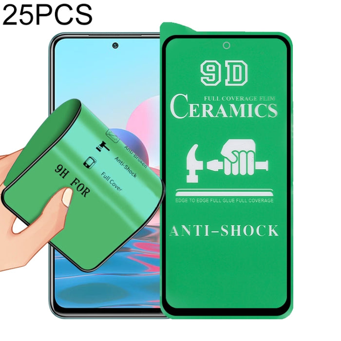 Película de cerámica con pegamento completo de pantalla completa 25 PCS 9D, For Xiaomi Redmi K40 Pro (25 PCS), For Samsung Galaxy A02s (25 PCS), For Xiaomi Mi 10i (25 PCS), For Samsung Galaxy A12 / A12 Nacho / M12 / A13 5G (25 PCS)                     ...