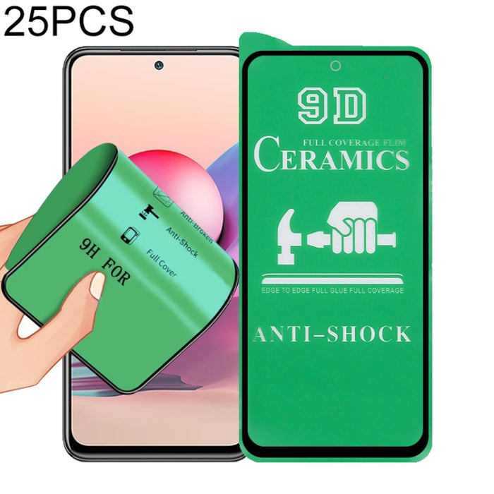 Película de cerámica con pegamento completo de pantalla completa 25 PCS 9D, For Xiaomi Redmi K40 Pro (25 PCS), For Samsung Galaxy A02s (25 PCS), For Xiaomi Mi 10i (25 PCS), For Samsung Galaxy A12 / A12 Nacho / M12 / A13 5G (25 PCS)                     ...