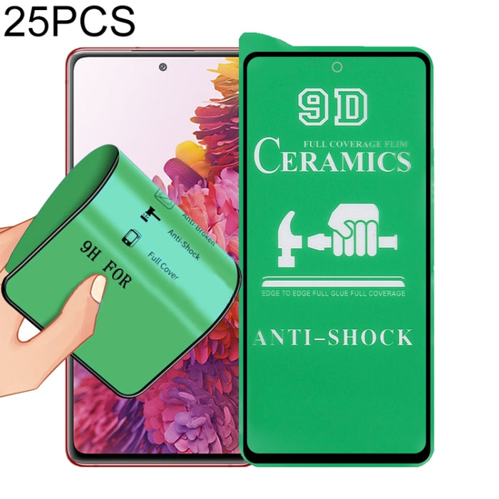 Película de cerámica con pegamento completo de pantalla completa 25 PCS 9D, For Xiaomi Redmi K40 Pro (25 PCS), For Samsung Galaxy A02s (25 PCS), For Xiaomi Mi 10i (25 PCS), For Samsung Galaxy A12 / A12 Nacho / M12 / A13 5G (25 PCS)                     ...