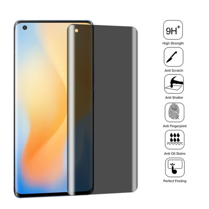 Película de vidrio de privacidad de superficie curvada 3D de dureza superficial 9H de 0,3 mm, For vivo X50 Pro (1 PCS), For OnePlus 8 Pro (1 PCS), For Meizu 18 Pro / 18s Pro (1 PCS), For Xiaomi Mi 11 (1 PCS), For OPPO Reno5 Pro 5G (1 PCS)              ...