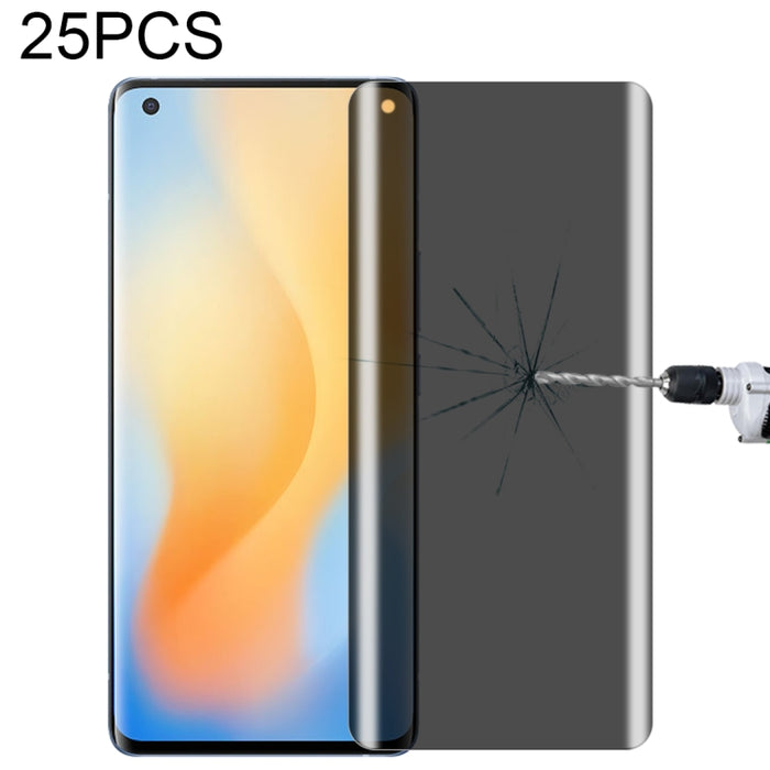 25 PCS 0.3mm 9H Dureza de superficie 3D Película de vidrio de privacidad de superficie curvada, For OPPO Reno5 Pro 5G (25 PCS), For Meizu 18 Pro / 18s Pro (25 PCS), For vivo X50 Pro (25 PCS), For OnePlus 8 Pro (25 PCS), For Xiaomi Mi 11 (25 PCS)       ...