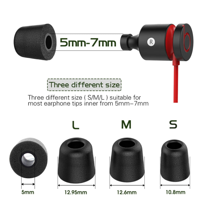 6 pares de tapones para los oídos New Bee NB-M1 de espuma viscoelástica de rebote lento con caja de almacenamiento, adecuados para tapones de auriculares de 5 mm a 7 mm