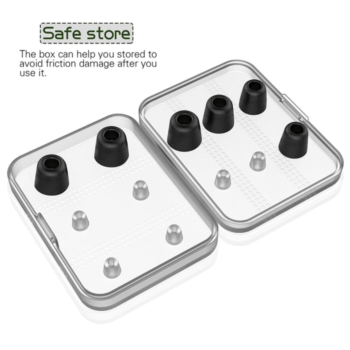 6 pares de tapones para los oídos New Bee NB-M1 de espuma viscoelástica de rebote lento con caja de almacenamiento, adecuados para tapones de auriculares de 5 mm a 7 mm