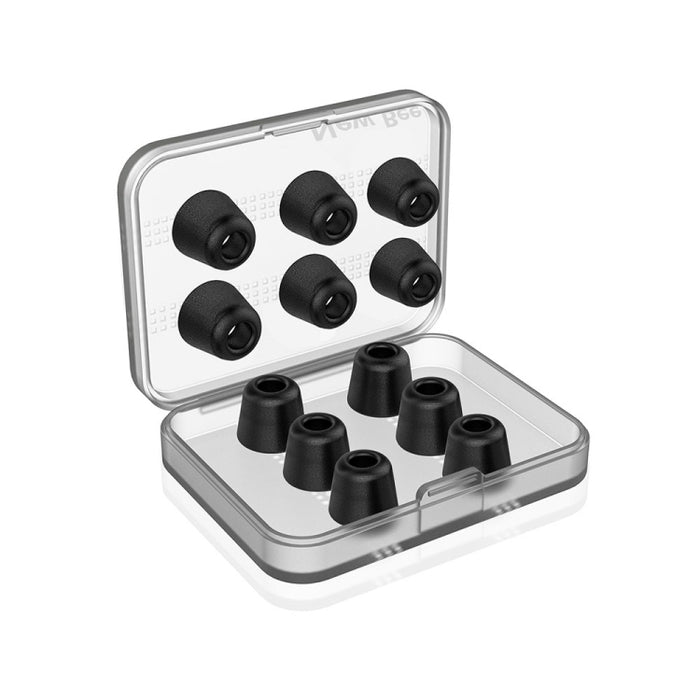 6 pares de tapones para los oídos New Bee NB-M1 de espuma viscoelástica de rebote lento con caja de almacenamiento, adecuados para tapones de auriculares de 5 mm a 7 mm