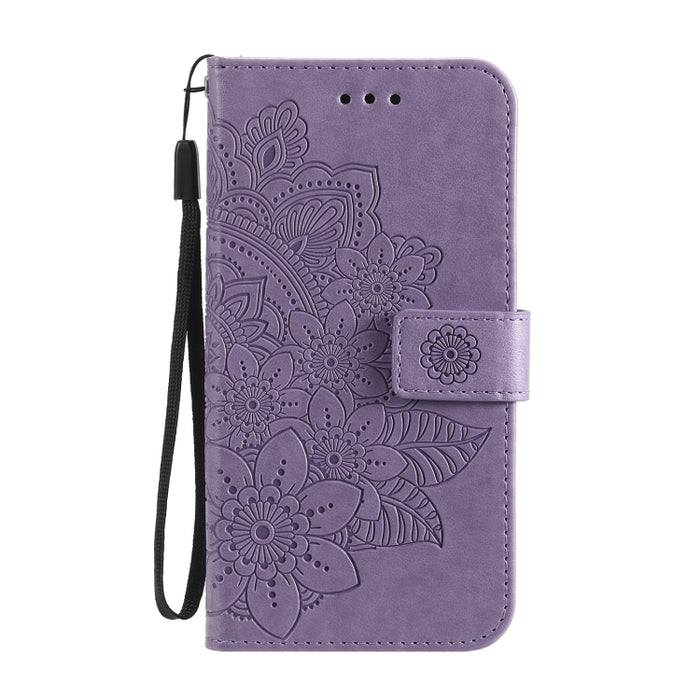 Estuche de cuero de PU con tapa horizontal con estampado de flores de 7 pétalos con soporte y ranuras para tarjetas y billetera y marco de fotos, For Xiaomi Redmi 9C, For Xiaomi Redmi 9A, For Xiaomi Redmi K40/K40 Pro/Poco F3/ Mi 11i                    ...
