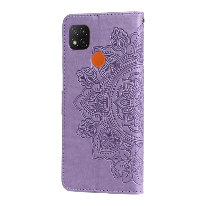Estuche de cuero de PU con tapa horizontal con estampado de flores de 7 pétalos con soporte y ranuras para tarjetas y billetera y marco de fotos, For Xiaomi Redmi 9C, For Xiaomi Redmi 9A, For Xiaomi Redmi K40/K40 Pro/Poco F3/ Mi 11i                    ...