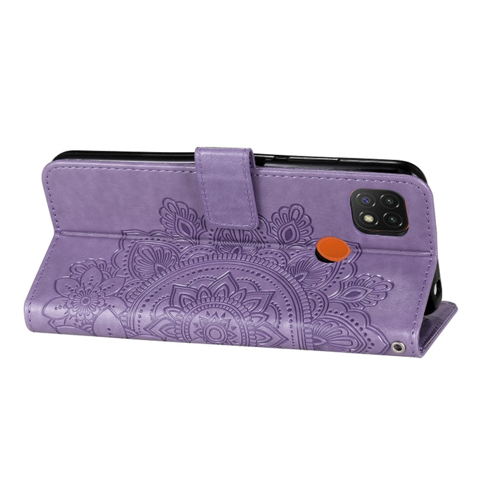 Estuche de cuero de PU con tapa horizontal con estampado de flores de 7 pétalos con soporte y ranuras para tarjetas y billetera y marco de fotos, For Xiaomi Redmi 9C, For Xiaomi Redmi 9A, For Xiaomi Redmi K40/K40 Pro/Poco F3/ Mi 11i                    ...