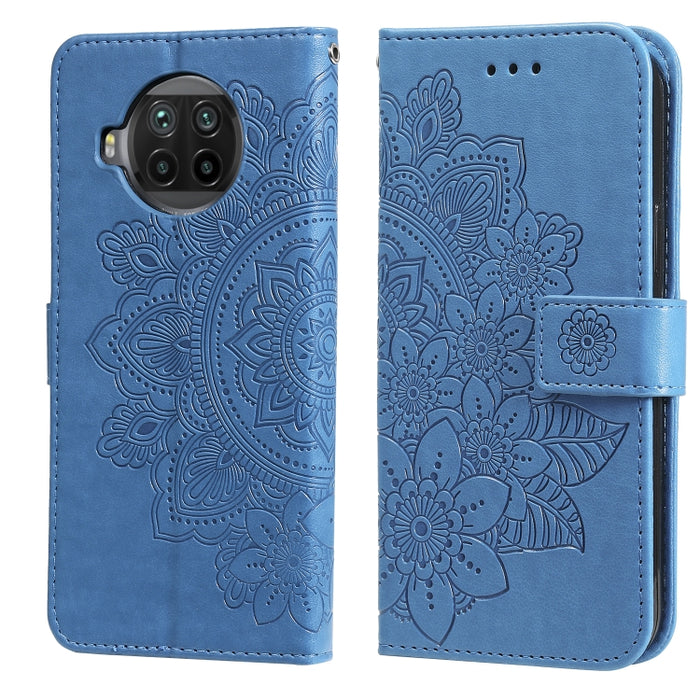 Estuche de cuero de PU con tapa horizontal con estampado de flores de 7 pétalos con soporte y ranuras para tarjetas y billetera y marco de fotos, For Xiaomi Redmi 9C, For Xiaomi Redmi 9A, For Xiaomi Redmi K40/K40 Pro/Poco F3/ Mi 11i                    ...