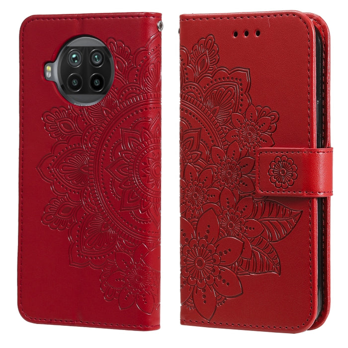 Estuche de cuero de PU con tapa horizontal con estampado de flores de 7 pétalos con soporte y ranuras para tarjetas y billetera y marco de fotos, For Xiaomi Redmi 9C, For Xiaomi Redmi 9A, For Xiaomi Redmi K40/K40 Pro/Poco F3/ Mi 11i                    ...