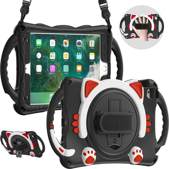 Cute Cat King Kids Estuche protector de EVA a prueba de golpes con soporte y correa para el hombro y manija, For iPad mini 5 / 4 / 3 / 2 /1