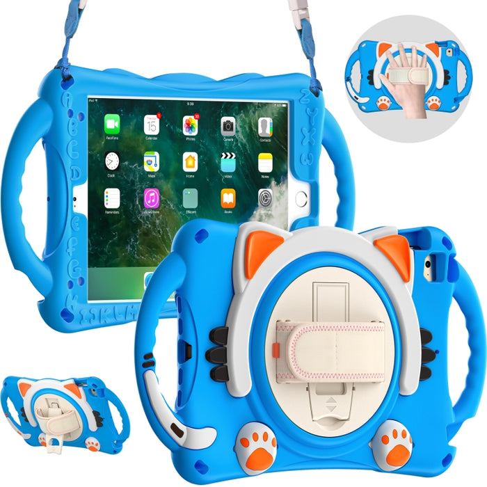 Cute Cat King Kids Estuche protector de EVA a prueba de golpes con soporte y correa para el hombro y manija, For iPad mini 5 / 4 / 3 / 2 /1