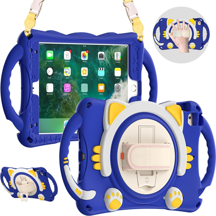 Cute Cat King Kids Estuche protector de EVA a prueba de golpes con soporte y correa para el hombro y manija, For iPad mini 5 / 4 / 3 / 2 /1