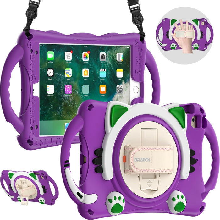 Cute Cat King Kids Estuche protector de EVA a prueba de golpes con soporte y correa para el hombro y manija, For iPad mini 5 / 4 / 3 / 2 /1