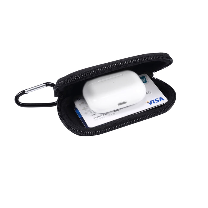 Mini bolsa protectora de auriculares de nailon resistente al agua elástica para AirPods Pro, con gancho