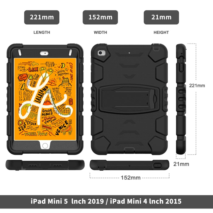 Marco de pantalla de protección de 3 capas + PC + Estuche combinado de silicona a prueba de golpes con soporte, For iPad mini 5 / 4, For Samsung Galaxy Tab S5e T720