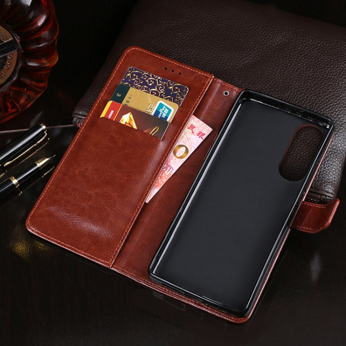 idewei Crazy Horse Texture Horizontal Flip Funda de cuero con soporte y ranuras para tarjetas y billetera, For Honor X20 SE, For Nokia X10 / X20