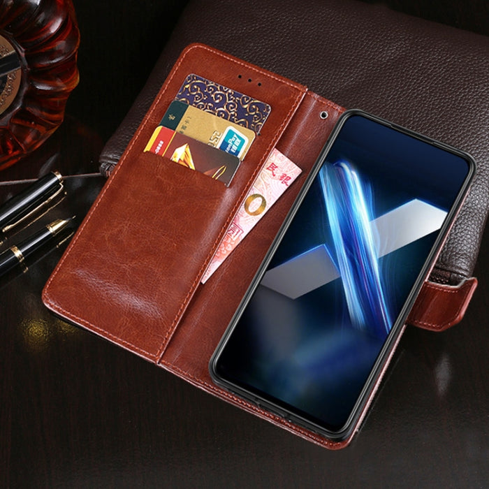 idewei Crazy Horse Texture Horizontal Flip Funda de cuero con soporte y ranuras para tarjetas y billetera, For Honor X20 SE, For Nokia X10 / X20