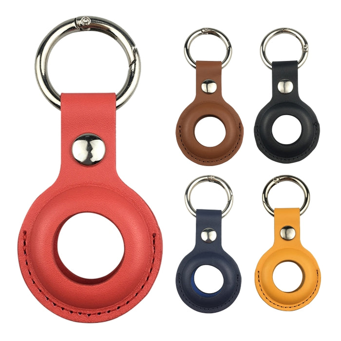 Funda protectora de cuero antiarañazos a prueba de golpes Llavero con lazo para colgar para AirTag