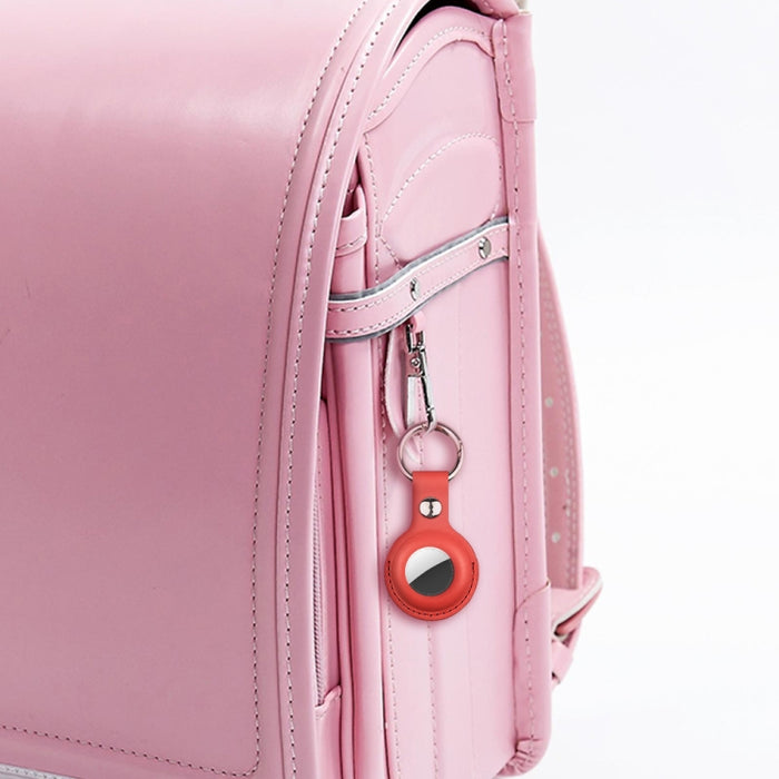 Funda protectora de cuero antiarañazos a prueba de golpes Llavero con lazo para colgar para AirTag
