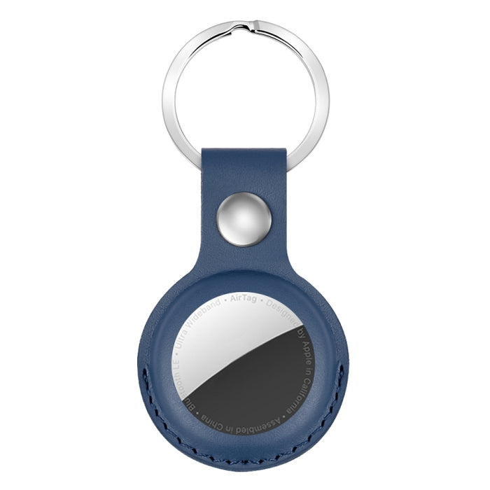Funda protectora de cuero PU antiarañazos a prueba de golpes llavero con lazo para colgar para AirTag
