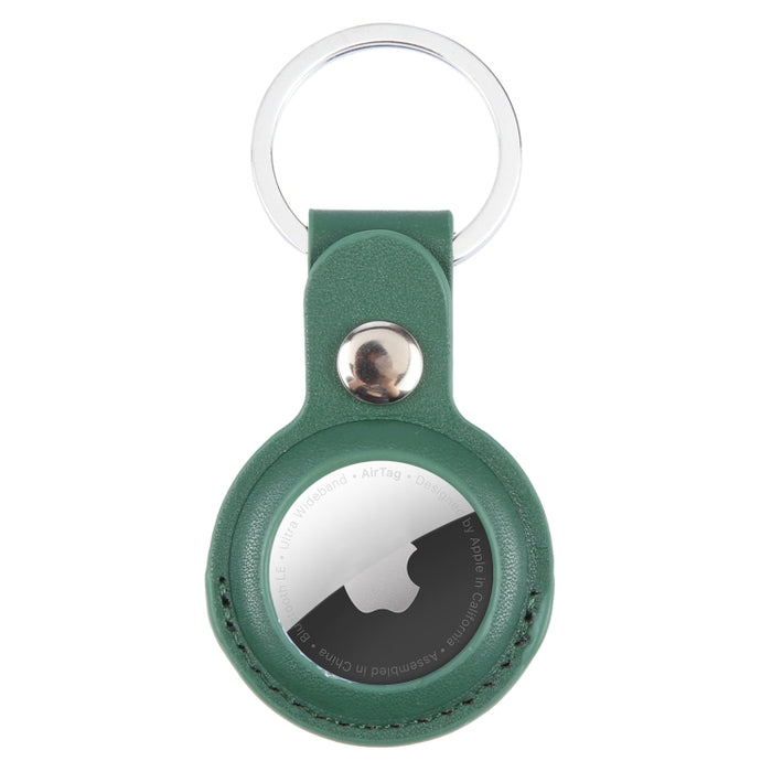Funda protectora de cuero PU antiarañazos a prueba de golpes llavero con lazo para colgar para AirTag