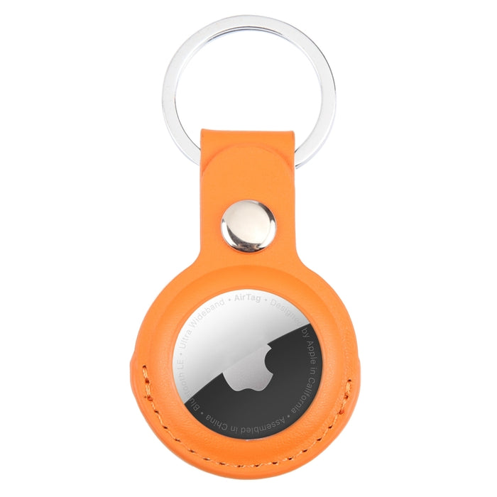 Funda protectora de cuero PU antiarañazos a prueba de golpes llavero con lazo para colgar para AirTag