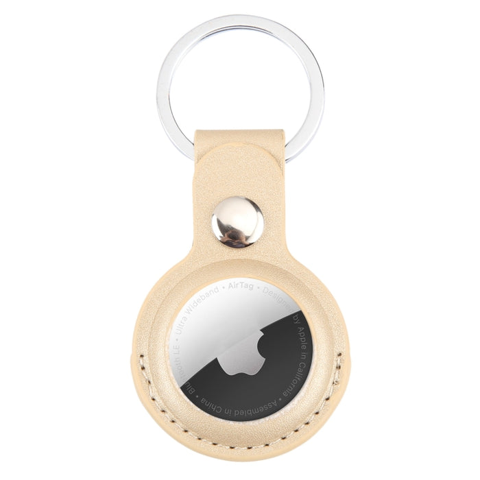 Funda protectora de cuero PU antiarañazos a prueba de golpes llavero con lazo para colgar para AirTag