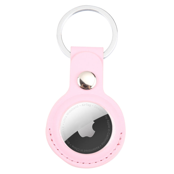 Funda protectora de cuero PU antiarañazos a prueba de golpes llavero con lazo para colgar para AirTag