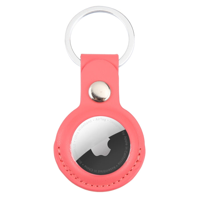 Funda protectora de cuero PU antiarañazos a prueba de golpes llavero con lazo para colgar para AirTag