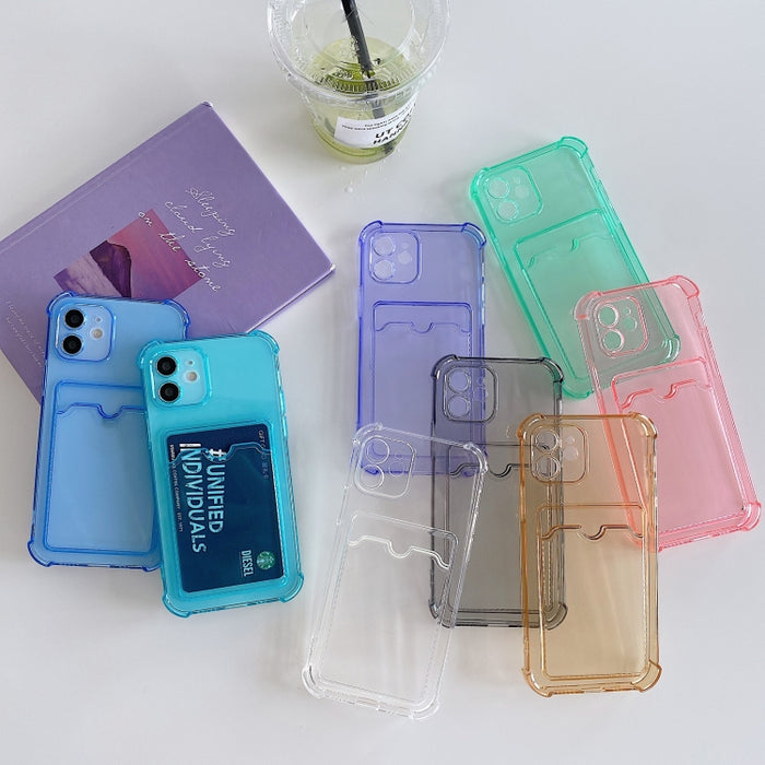 Estuche protector trasero de TPU a prueba de caídas con ranura para tarjeta