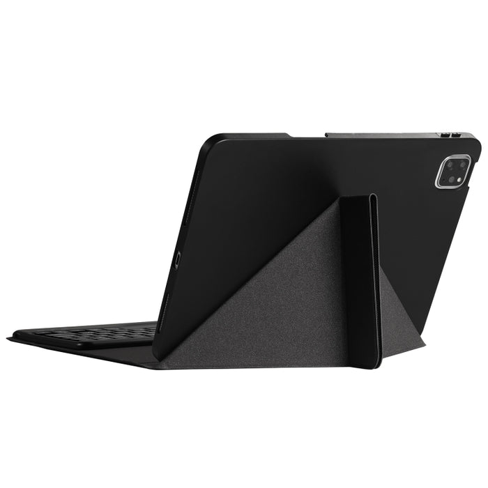 B011 Estuche de cuero con teclado Bluetooth divisible con soporte triangular y ranura para bolígrafo