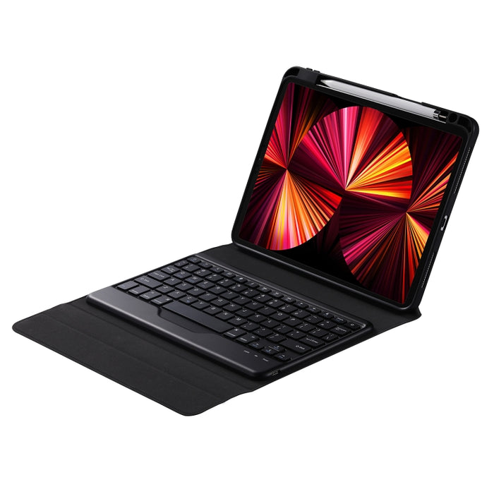 B011 Estuche de cuero con teclado Bluetooth divisible con soporte triangular y ranura para bolígrafo