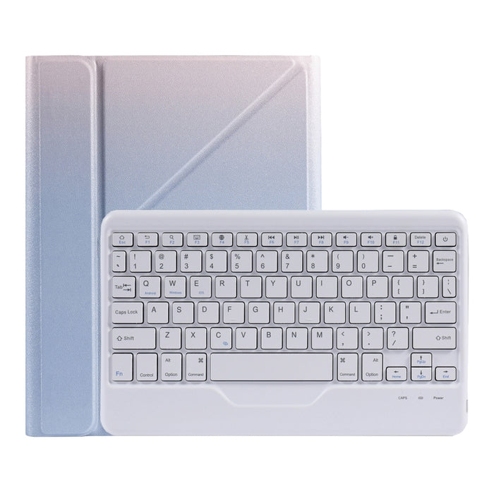 B011 Estuche de cuero con teclado Bluetooth divisible con soporte triangular y ranura para bolígrafo