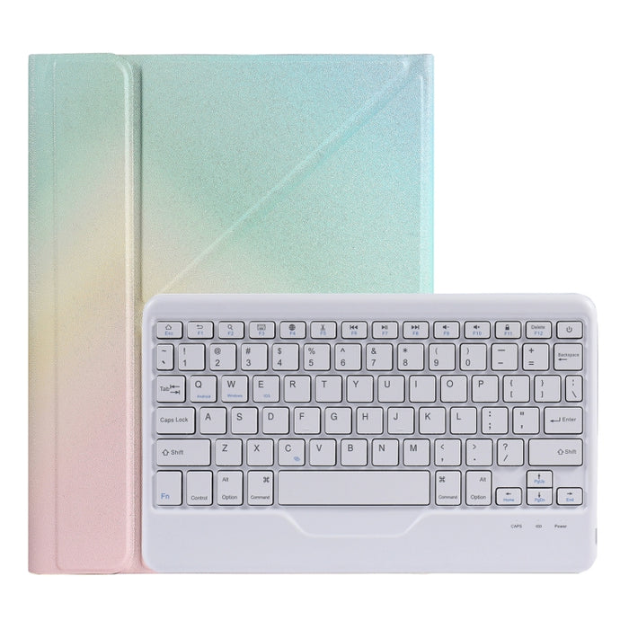 B011 Estuche de cuero con teclado Bluetooth divisible con soporte triangular y ranura para bolígrafo