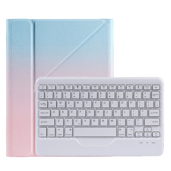 B011 Estuche de cuero con teclado Bluetooth divisible con soporte triangular y ranura para bolígrafo
