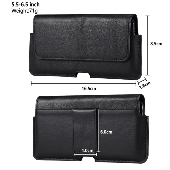 Riñonera Universal de cuero de vaca para teléfono móvil, funda de cuero para teléfonos de 5,5-6,5 pulgadas y menos