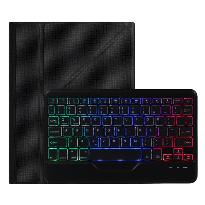 B011S Estuche de cuero con teclado Bluetooth con retroiluminación divisible con soporte triangular y ranura para bolígrafo