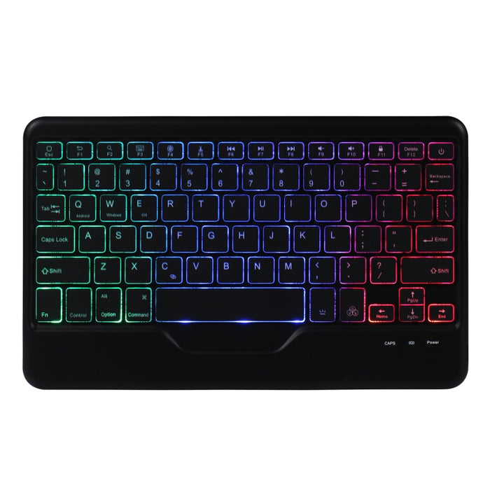 B011S Estuche de cuero con teclado Bluetooth con retroiluminación divisible con soporte triangular y ranura para bolígrafo