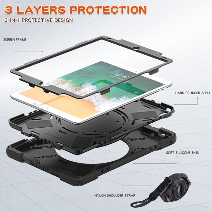 Funda protectora de silicona + PC con soporte y correa para el hombro, For iPad Pro 10.5 2017 / Air 10.5 2019