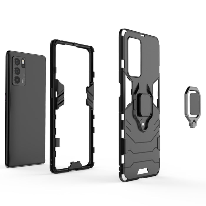 Funda protectora de PC + TPU a prueba de golpes con soporte de anillo magnético, For OPPO Reno6 Pro 5G, For OPPO Reno6 Pro+ 5G, For OPPO Reno6 5G, For Xiaomi Redmi Note 10 Pro 5G, For Honor Play 5T